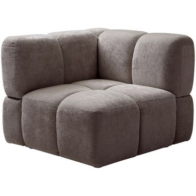 VENTE-UNIQUE Fauteuil D'Angle En Tissu Texturé Taupe Carlivi - Publicité VENTE-UNIQUE Fauteuil D'Angle En Tissu Texturé Taupe Carlivi - Publicité