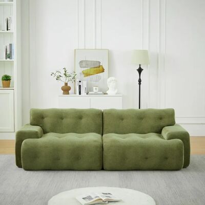 SANS MARQUE Canapé Cloud 2 Places– Chenille Vert–accoudoirs Larges Et Capitonnage–respiration Et Soutien Ergonomique–224x104x66 Cm - Publicité SANS MARQUE Canapé Cloud 2 Places– Chenille Vert–accoudoirs Larges Et Capitonnage–respiration Et Soutien Ergonomique–224x104x66 Cm - Publicité