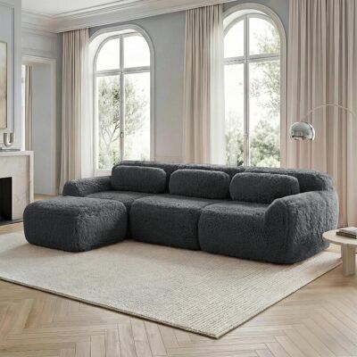 OEM Canapé D'Angle Modulable, Revêtement En Tissu Moelleux, Sans Structure, Profond Et Sans Armature, Livré Monté, Avec Coussins. Mousse Souple Haute Résilience, Base Antidérapante, Convient Au Salon Et À - Publicité OEM Canapé D'Angle Modulable, Revêtement En Tissu Moelleux, Sans Structure, Profond Et Sans Armature, Livré Monté, Avec Coussins. Mousse Souple Haute Résilience, Base Antidérapante, Convient Au Salon Et À - Publicité