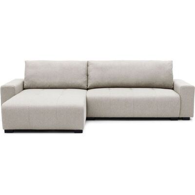 MENZZO Canapé D'Angle Convertible Élégant Malone Tissu Beige - Publicité MENZZO Canapé D'Angle Convertible Élégant Malone Tissu Beige - Publicité