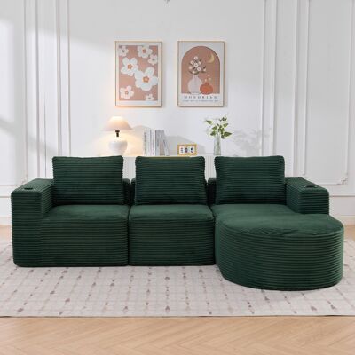 KELLANY Canapé Deux Places Confortable De 265 Cm De Large, Entièrement Compressible, Avec Trois Coussins (coussin En Plumes Et Deux Porte-gobelets En Plastique). Idéal Pour Les Petits Salons, Appartements Et - Publicité KELLANY Canapé Deux Places Confortable De 265 Cm De Large, Entièrement Compressible, Avec Trois Coussins (coussin En Plumes Et Deux Porte-gobelets En Plastique). Idéal Pour Les Petits Salons, Appartements Et - Publicité