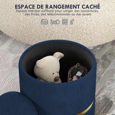 OEM Pouf Tabouret Repose-pied Coffre Velours Côtelé 36x36x44 Cm Salon Chambre Bleu - Publicité OEM Pouf Tabouret Repose-pied Coffre Velours Côtelé 36x36x44 Cm Salon Chambre Bleu - Publicité