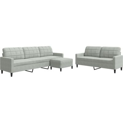 Maison Exclusive - Ensemble De Canapés 3 Pcs Avec Coussins Gris Clair Velours - Publicité Maison Exclusive - Ensemble De Canapés 3 Pcs Avec Coussins Gris Clair Velours - Publicité