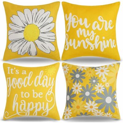 OEM Housse De Coussin 45x45 Fleurs Eté Extérieur Coussins Tournesol Moutarde Jaune Et Gris Marguerites Housse Coussins Décoratifs Coussins Canapé Jardin - Publicité OEM Housse De Coussin 45x45 Fleurs Eté Extérieur Coussins Tournesol Moutarde Jaune Et Gris Marguerites Housse Coussins Décoratifs Coussins Canapé Jardin - Publicité