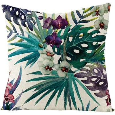 OEM Housse De Coussin Décorative En Lin, Motif Fleurs Et Feuilles, Pour Chambre, Salon, Canapé, Vert, Violet, 45 X 45 Cm - Publicité OEM Housse De Coussin Décorative En Lin, Motif Fleurs Et Feuilles, Pour Chambre, Salon, Canapé, Vert, Violet, 45 X 45 Cm - Publicité