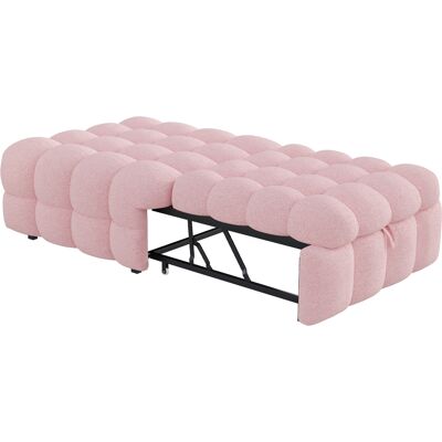 VIVACASA Pouf Convertible 2-en-1 Velours Fauteuil Lit Pliable Compact Pour Salon Chambre Invités Beige Rose Gris - Publicité VIVACASA Pouf Convertible 2-en-1 Velours Fauteuil Lit Pliable Compact Pour Salon Chambre Invités Beige Rose Gris - Publicité