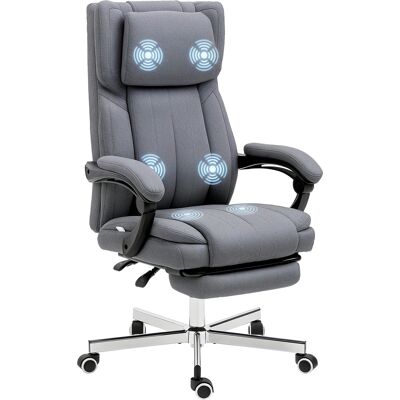 OEM Fauteuil De Bureau Avec Fonction Massage, Dossier Inclinable, Repose-pieds Extensible, Aspect Lin, Gris, 65 X 61 X 118 Cm - Publicité OEM Fauteuil De Bureau Avec Fonction Massage, Dossier Inclinable, Repose-pieds Extensible, Aspect Lin, Gris, 65 X 61 X 118 Cm - Publicité