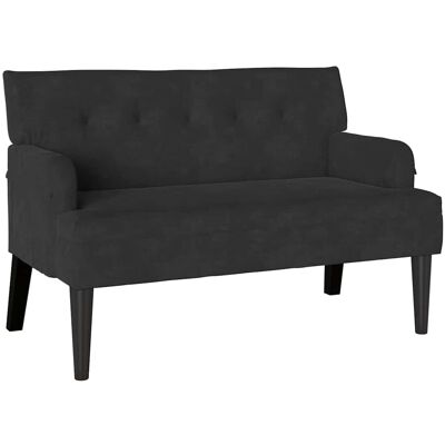 DESIGN IN Banc Chesterfield Noir 112 X 65,5 X 75 Cm Velours - Publicité DESIGN IN Banc Chesterfield Noir 112 X 65,5 X 75 Cm Velours - Publicité