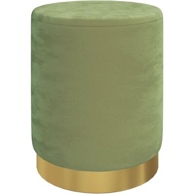 DESIGN IN Tabouret De Rangement Rond Vert Moutarde Velours 31 X 37 Cm - Publicité DESIGN IN Tabouret De Rangement Rond Vert Moutarde Velours 31 X 37 Cm - Publicité