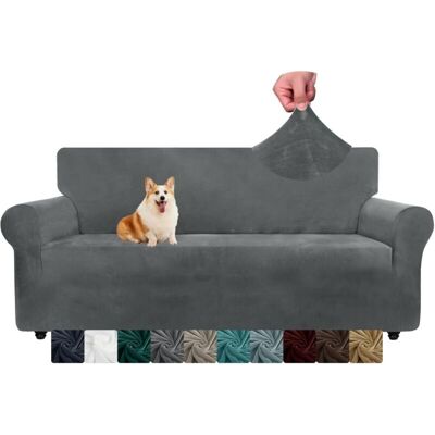 OEM Chelzen Housse De Canapé En Velours 3 Sièges Housses De Canapé Extensibles Épaisses (3 Places, Gris)-dou - Publicité OEM Chelzen Housse De Canapé En Velours 3 Sièges Housses De Canapé Extensibles Épaisses (3 Places, Gris)-dou - Publicité