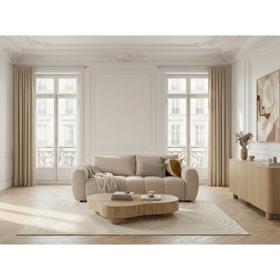 Bobochic - Canapé Droit Convertible Ouverture Express 3 Places Fuji Tissu Lisse Beige - Publicité Bobochic - Canapé Droit Convertible Ouverture Express 3 Places Fuji Tissu Lisse Beige - Publicité
