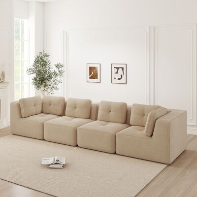 ARRIGONI Canapé De Salon Sans Structure, Canapé D’angle Modulable Avec Élément D’angle, Canapé Confortable 4 Places À Assise Profonde Avec Coussins Moelleux Et Revêtement En Velours Côtelé, Sans Montage, Desig - Publicité ARRIGONI Canapé De Salon Sans Structure, Canapé D’angle Modulable Avec Élément D’angle, Canapé Confortable 4 Places À Assise Profonde Avec Coussins Moelleux Et Revêtement En Velours Côtelé, Sans Montage, Desig - Publicité
