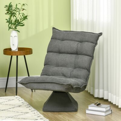 ALLAUVE Canapé Gris Microfibre Pivotant Avec Dossier Inclinable, Fauteuil Relax Réglable Pour Salon Et Bureau, Coussin De Sol Confortable - Publicité ALLAUVE Canapé Gris Microfibre Pivotant Avec Dossier Inclinable, Fauteuil Relax Réglable Pour Salon Et Bureau, Coussin De Sol Confortable - Publicité
