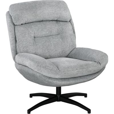 ARRIGONI Fauteuil Pivotant 360 Degres Tissu Chenille Accoudoirs Integres Pieds En Acier Gris Noir - Publicité ARRIGONI Fauteuil Pivotant 360 Degres Tissu Chenille Accoudoirs Integres Pieds En Acier Gris Noir - Publicité