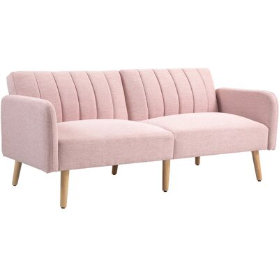 MH Canapé Maisbach Convertible 2 Places Design Scandinave Rose Tissu Lin Inclinable - Publicité MH Canapé Maisbach Convertible 2 Places Design Scandinave Rose Tissu Lin Inclinable - Publicité