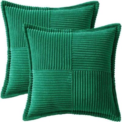 Bunthaus Housses De Coussin Décoratives Pour Canapé-lit, Salon, 35 X 35 Cm, Lot De 2, Coussins Décoratifs Vert Style Bohème, Taies D'Oreiller En Velours Côtelé Doux À Rayures Latérales - Publicité Bunthaus Housses De Coussin Décoratives Pour Canapé-lit, Salon, 35 X 35 Cm, Lot De 2, Coussins Décoratifs Vert Style Bohème, Taies D'Oreiller En Velours Côtelé Doux À Rayures Latérales - Publicité