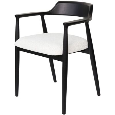DEVOKO Chaise En Bois Eden Noir / Blanc, Kennedy, Design Intemporel, Siège Rembourré - Publicité DEVOKO Chaise En Bois Eden Noir / Blanc, Kennedy, Design Intemporel, Siège Rembourré - Publicité