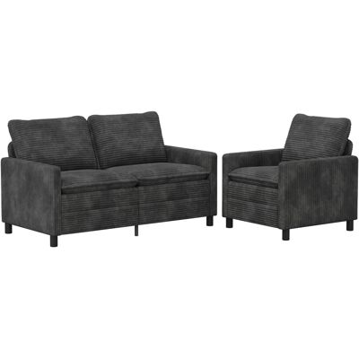 Ensemble De Canapés 2 Pcs Gris Foncé Polyester Vidaxl - Publicité Ensemble De Canapés 2 Pcs Gris Foncé Polyester Vidaxl - Publicité