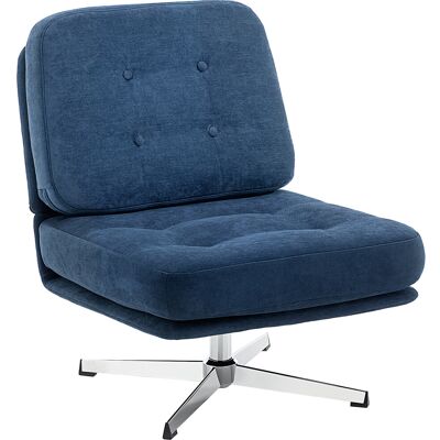 MH Fauteuil Jourdain Pivotant Design Chesterfield Capitonné Bleu Nuit Confort Ultra-doux - Publicité MH Fauteuil Jourdain Pivotant Design Chesterfield Capitonné Bleu Nuit Confort Ultra-doux - Publicité