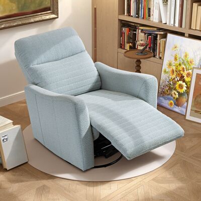 OEM Homcom Fauteuil Inclinable De Relaxation - Repose-pieds Inclus, Pivotant 360° & Basculant, 82x90.5x101cm, Gris-bleu - Publicité OEM Homcom Fauteuil Inclinable De Relaxation - Repose-pieds Inclus, Pivotant 360° & Basculant, 82x90.5x101cm, Gris-bleu - Publicité