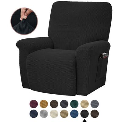 KOMIRO Housse Élastique Pour Canapé Inclinable, Noire, Housse De Coussin De Canapé En Polaire Unie, Adaptée À Toutes Les Saisons. Publicité KOMIRO Housse Élastique Pour Canapé Inclinable, Noire, Housse De Coussin De Canapé En Polaire Unie, Adaptée À Toutes Les Saisons. Publicité