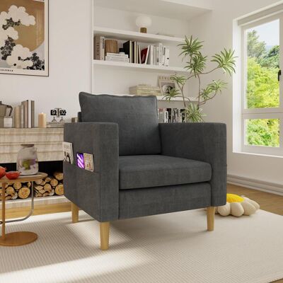 OEM Fauteuil De Détente Une Place Avec Sac De Rangement Et Coussin Confortable, Idéal Pour Les Intérieurs De Style Nordique Et Les Coins Lecture. (chenille Grise) - Publicité OEM Fauteuil De Détente Une Place Avec Sac De Rangement Et Coussin Confortable, Idéal Pour Les Intérieurs De Style Nordique Et Les Coins Lecture. (chenille Grise) - Publicité
