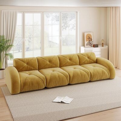OEM Canapé Sans Cadre, Canapé Modulaire Extra-large Quatre Places, Tissu Chenille Confortable, Convient Au Salon, Conception Antidérapante, Aucun Assemblage Requis, Jaune. Publicité OEM Canapé Sans Cadre, Canapé Modulaire Extra-large Quatre Places, Tissu Chenille Confortable, Convient Au Salon, Conception Antidérapante, Aucun Assemblage Requis, Jaune. Publicité