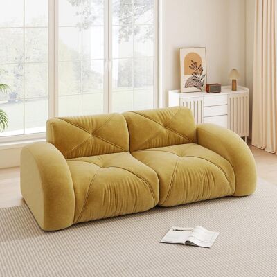 OEM Canapé Sans Structure, Canapé Modulable 2 Places, Mousse Haute Densité 32d, Idéal Pour Le Salon, Revêtement En Chenille Confortable, Antidérapant, Livré Monté, Jaune - Publicité OEM Canapé Sans Structure, Canapé Modulable 2 Places, Mousse Haute Densité 32d, Idéal Pour Le Salon, Revêtement En Chenille Confortable, Antidérapant, Livré Monté, Jaune - Publicité