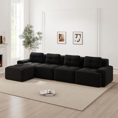 OEM Canapé De Salon Sans Cadre, Canapé Modulable Avec Méridienne En Forme De L, Canapé Nuage Quatre Places Confortable En Velours Côtelé Avec Assise Profonde, Aucun Assemblage Requis, Design Antidérapant, - Publicité OEM Canapé De Salon Sans Cadre, Canapé Modulable Avec Méridienne En Forme De L, Canapé Nuage Quatre Places Confortable En Velours Côtelé Avec Assise Profonde, Aucun Assemblage Requis, Design Antidérapant, - Publicité