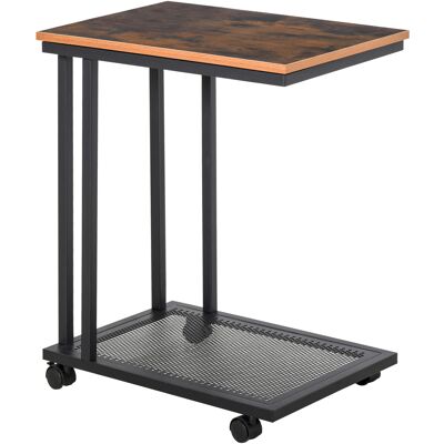 ACIRIHO Homcom Mesa Lateral Mesa Auxiliar Con Ruedas Para Sofá Salón Dormitorio Estilo Industrial Retro Mesa Café Ordenador Metal Y 51x36x65 Cm Natural Y Negro - Publicité ACIRIHO Homcom Mesa Lateral Mesa Auxiliar Con Ruedas Para Sofá Salón Dormitorio Estilo Industrial Retro Mesa Café Ordenador Metal Y 51x36x65 Cm Natural Y Negro - Publicité