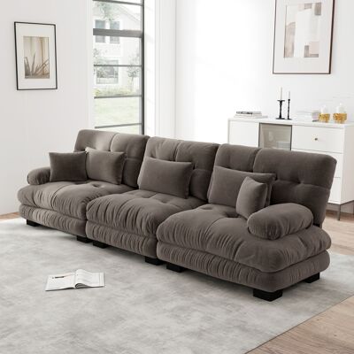 ARRIGONI Canapé D’angle Modulaire 3 Places À Assise Profonde, Canapé-lit En Chenille, Confortablement Rembourré Pour Salon, Appartement, Studio, Bureau, Chenille Marron - Publicité ARRIGONI Canapé D’angle Modulaire 3 Places À Assise Profonde, Canapé-lit En Chenille, Confortablement Rembourré Pour Salon, Appartement, Studio, Bureau, Chenille Marron - Publicité