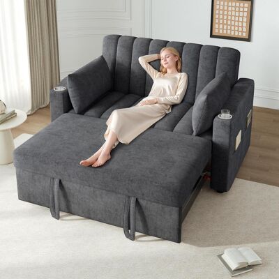OEM Canapé Moderne Multifonctionnel, Canapé-lit, Canapé Convertible Avec Fonction Couchage, Canapé Double Avec Dossier Réglable, Avec Porte-gobelet Et Coussins, Convient Au Salon, À La Chambre, À L'Appart - Publicité OEM Canapé Moderne Multifonctionnel, Canapé-lit, Canapé Convertible Avec Fonction Couchage, Canapé Double Avec Dossier Réglable, Avec Porte-gobelet Et Coussins, Convient Au Salon, À La Chambre, À L'Appart - Publicité