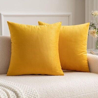 FOGSHIELD Csparkv Lot De 2 Housses De Coussins En Velours Décoratif Canapé Taie D'Oreiller Doux Confortable Decoration Maison Salon Chambre Pour Canapé 40x40cm Jaune Orange - Publicité FOGSHIELD Csparkv Lot De 2 Housses De Coussins En Velours Décoratif Canapé Taie D'Oreiller Doux Confortable Decoration Maison Salon Chambre Pour Canapé 40x40cm Jaune Orange - Publicité