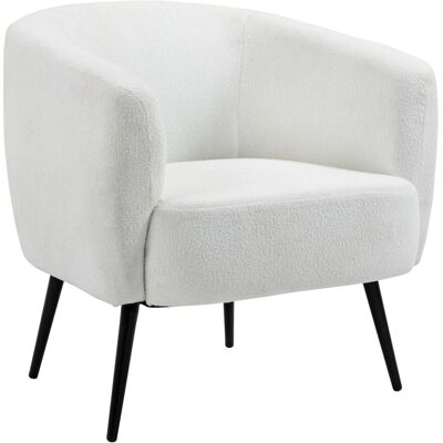 OEM Fauteuil Moderne En Tissu Style Laine Bouclée, Accoudoirs Et Pieds Métalliques Noirs, Idéal Pour Chambre Ou Salon, 72 X 73 X 73 Cm, Blanc. Publicité OEM Fauteuil Moderne En Tissu Style Laine Bouclée, Accoudoirs Et Pieds Métalliques Noirs, Idéal Pour Chambre Ou Salon, 72 X 73 X 73 Cm, Blanc. Publicité