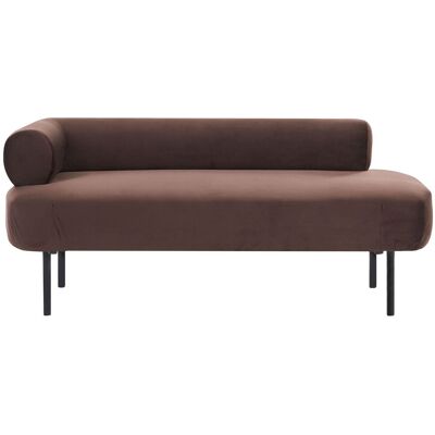 BELIANI Chaise Longue À Gauche Moderne En Velours Pieds En Métal Marron Foncé Mirmande - Publicité BELIANI Chaise Longue À Gauche Moderne En Velours Pieds En Métal Marron Foncé Mirmande - Publicité