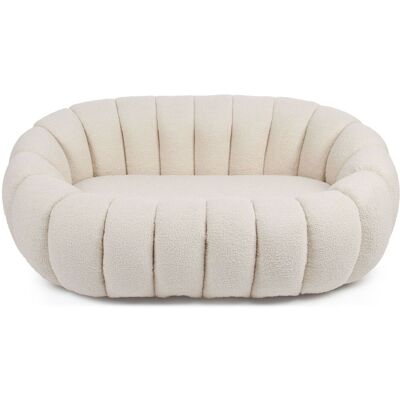 MENZZO Canapé 2 Places Design Coquillage Horizan Tissu Bouclette Crème - Publicité MENZZO Canapé 2 Places Design Coquillage Horizan Tissu Bouclette Crème - Publicité