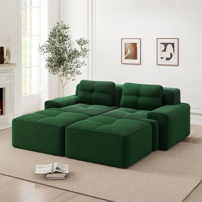 OEM Canapé Modulable Cloud En Forme De U, Sans Structure, Confortable En Velours Côtelé, Avec Pouf, Canapé Modulable 2 Places, Canapé 2 Places Avec Assise Profonde Pour Salon, Canapé Sans Montage, Vert - Publicité OEM Canapé Modulable Cloud En Forme De U, Sans Structure, Confortable En Velours Côtelé, Avec Pouf, Canapé Modulable 2 Places, Canapé 2 Places Avec Assise Profonde Pour Salon, Canapé Sans Montage, Vert - Publicité
