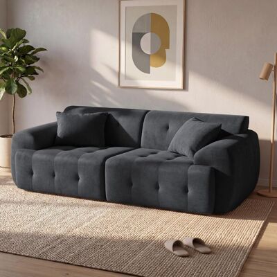 COMHOMA Canapé 2 Places 180 Cm, Canapé De Sol Avec Dossier, Coussin Et Accoudoirs, En Tissu Moderne, Sans Montage - Gris Foncé - Publicité COMHOMA Canapé 2 Places 180 Cm, Canapé De Sol Avec Dossier, Coussin Et Accoudoirs, En Tissu Moderne, Sans Montage - Gris Foncé - Publicité