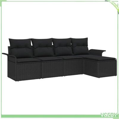 OEM Ensemble De Canapé De Jardin - Fafeicy - Modulaire - Noir - Polyrotin & Acier - Coussins Déhoussables - Publicité OEM Ensemble De Canapé De Jardin - Fafeicy - Modulaire - Noir - Polyrotin & Acier - Coussins Déhoussables - Publicité