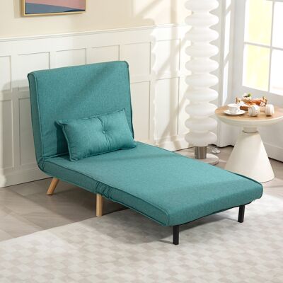 OEM Homcom Fauteuil Convertible 1 Place Clic-clac 3 En 1 - Dossier Réglable 5 Positions, Oreiller Inclus, Vert - Publicité OEM Homcom Fauteuil Convertible 1 Place Clic-clac 3 En 1 - Dossier Réglable 5 Positions, Oreiller Inclus, Vert - Publicité