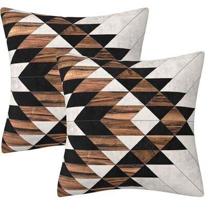 FOGSHIELD Lot De 2 Housses De Coussin Géométriques Noires Et Marron, Style Bohème Pour Canapé, Salon Et Chambre 45x45cm - Publicité FOGSHIELD Lot De 2 Housses De Coussin Géométriques Noires Et Marron, Style Bohème Pour Canapé, Salon Et Chambre 45x45cm - Publicité