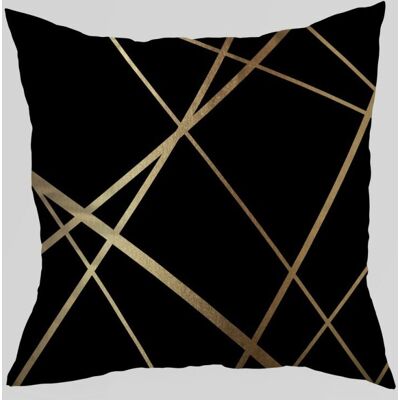 OEM Housses De Coussin Noires 45x45cm, Motif Géométrique Doré, Décoration Moderne Pour Salon Et Chambre - Lot De 2 - Publicité OEM Housses De Coussin Noires 45x45cm, Motif Géométrique Doré, Décoration Moderne Pour Salon Et Chambre - Lot De 2 - Publicité