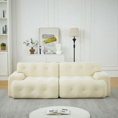OEM Canapé Cloud, Deux Places Surdimensionnées – Larges Accoudoirs Et Design Moderne Avec Détails Capitonnés. Canapé Incurvé, Idéal Pour Les Salons Et Les Appartements. Livré Monté. Beige. Publicité OEM Canapé Cloud, Deux Places Surdimensionnées – Larges Accoudoirs Et Design Moderne Avec Détails Capitonnés. Canapé Incurvé, Idéal Pour Les Salons Et Les Appartements. Livré Monté. Beige. Publicité