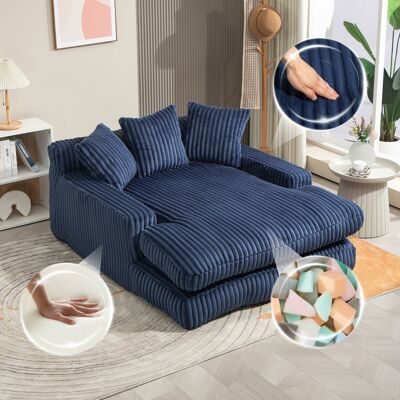 ACKERMAN Canapé-lit Moderne En Tissu Cord Cloud Couch Avec 3 Coussins Moelleux, Canapé Au Sol À Place Assise Confortable Pour Salon Appartement Bureau (bleu Marine) - Publicité ACKERMAN Canapé-lit Moderne En Tissu Cord Cloud Couch Avec 3 Coussins Moelleux, Canapé Au Sol À Place Assise Confortable Pour Salon Appartement Bureau (bleu Marine) - Publicité