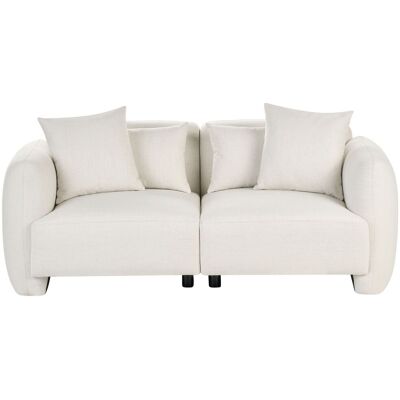 BELIANI Canapé Minimaliste En Tissu Assise Profonde 3 Places Pieds Bas Blanc Cassé Ekenes - Publicité BELIANI Canapé Minimaliste En Tissu Assise Profonde 3 Places Pieds Bas Blanc Cassé Ekenes - Publicité