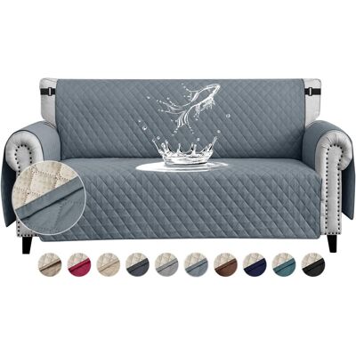 OEM 1 Housse De Canapé 2 Places, Imperméable, Antidérapante, Avec Poches, Pour Animaux, Gris Bleu - Publicité OEM 1 Housse De Canapé 2 Places, Imperméable, Antidérapante, Avec Poches, Pour Animaux, Gris Bleu - Publicité
