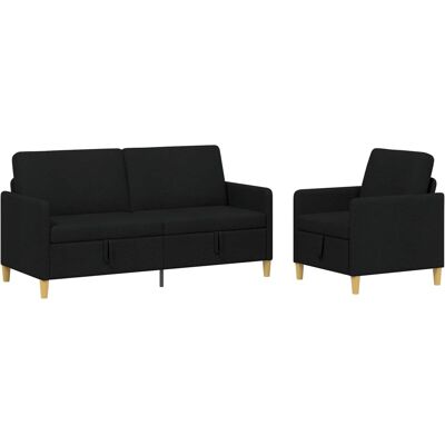Canapé Avec Rangement 2 Pcs Noir Polyester Vidaxl - Publicité Canapé Avec Rangement 2 Pcs Noir Polyester Vidaxl - Publicité