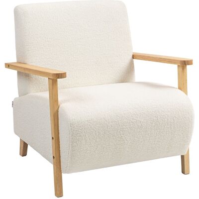 OEM Fauteuil En Tissu Sherpa Avec Accoudoirs Et Pieds En Bois, Style Nordique, Couleur Crème - Confort Et Élégance Pour Votre Salon - Publicité OEM Fauteuil En Tissu Sherpa Avec Accoudoirs Et Pieds En Bois, Style Nordique, Couleur Crème - Confort Et Élégance Pour Votre Salon - Publicité
