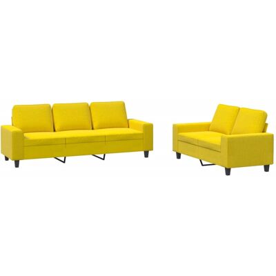 Maison Exclusive - Ensemble De Canapés 2 Pcs Jaune Clair Tissu - Publicité Maison Exclusive - Ensemble De Canapés 2 Pcs Jaune Clair Tissu - Publicité