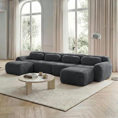 OEM Canapé Modulable En Forme De U, Sans Montage, Combinable À Volonté, Tissu Moelleux, Base Antidérapante, Avec Coussins. Soutien Ergonomique, Mousse Haute Résilience, Idéal Pour Le Salon, Gris. Publicité OEM Canapé Modulable En Forme De U, Sans Montage, Combinable À Volonté, Tissu Moelleux, Base Antidérapante, Avec Coussins. Soutien Ergonomique, Mousse Haute Résilience, Idéal Pour Le Salon, Gris. Publicité